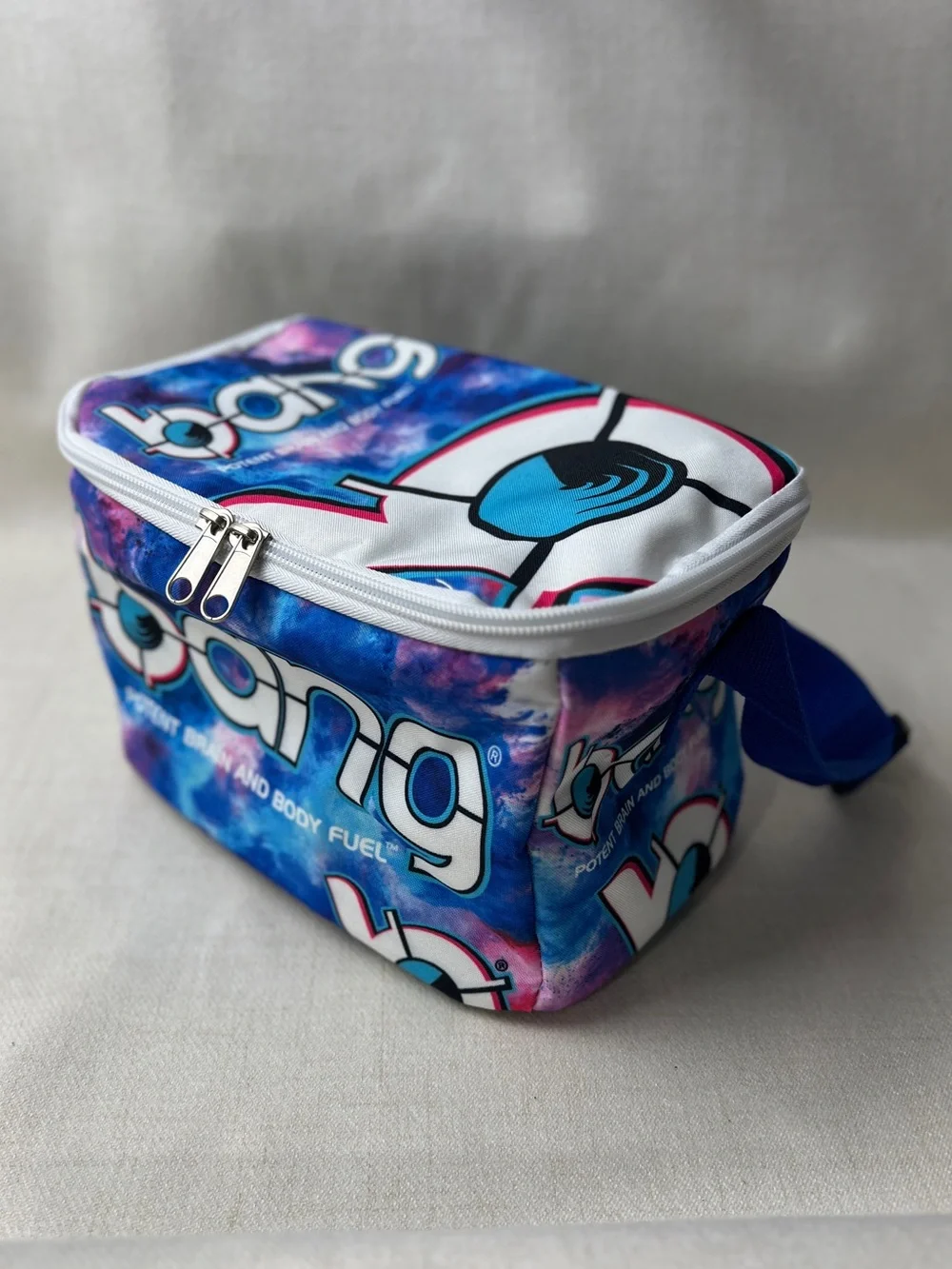 Bang Energy Galaxy Print Insulated Lunch Bag Cooler Blue Pink